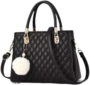 PU Leather Black Color Hand Bag