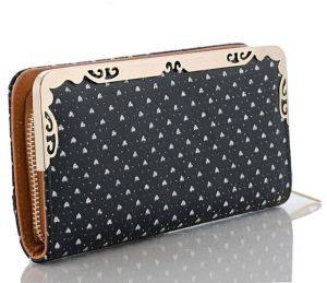 pu leather h deisgn clutch purse