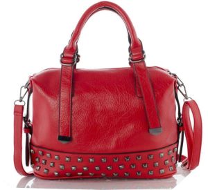 PU Leather Handbag In Red