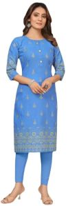 Readymade Daily Wear Straight Kurti In Blue