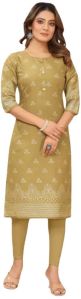 Readymade Daily Wear Straight Kurti In Khaki