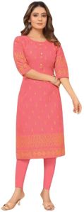 Readymade Daily Wear Straight Kurti In Peach