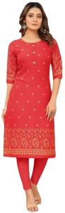 Readymade Daily Wear Straight Kurti In Red