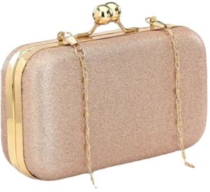 Resin Women Hand Clutch In Beige