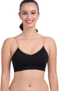 Solid Full Coverage Light Padded Sports Bra Black