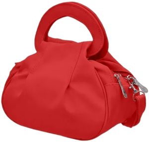 Solid PU Leather Red Hand Bag