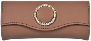 Solid PU Leather Women Hand Clutch In Brown