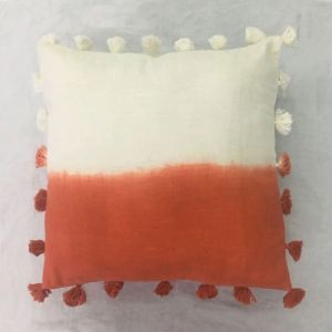 Bahaar Palash Blur Linen Cushion Cover