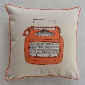 Retro Typewriter Cotton Canvas Cushion Cover