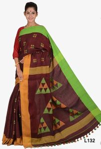 festiv handloom linen saree