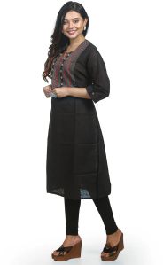 Ladies Cotton Kurti With Hand Stitch Work