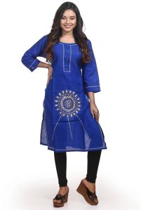 Pure Hand Stitch Design Cotton Kurti