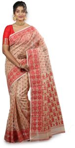 Silk Cotton Dhakai Jamdani Saree (J1080)