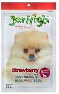 Jerhigh Strawberry Stick Dog Treat with Real Chicken Meat