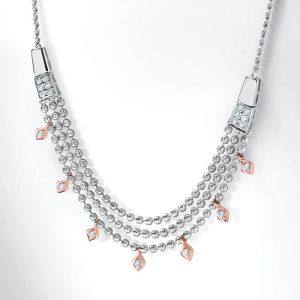 jewelove platinum rose gold necklace