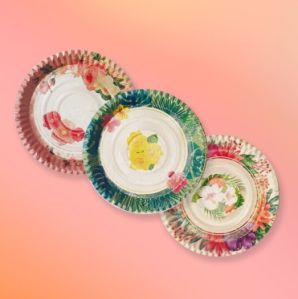 10 Inch Flower Printed Paper Plate