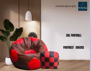 3xl football premium dt red light brown bean bag