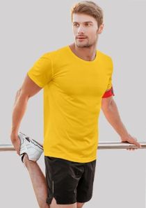 180GSM BIO WASH FIRE YELLOW PLAIN MEN'S T SHIRT