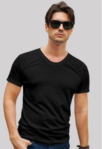 JET BLACK PLAIN MEN'S T SHIRT