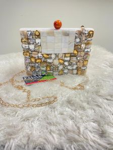 Handmade Rectangular Resin Clutch Bag