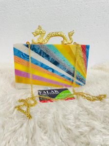 Multicolor Resin Clutch Bag