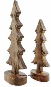 Wooden Christmas Tree Set Of 2
