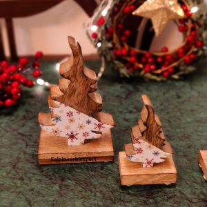 Wooden Christmas Tree Set Of 2