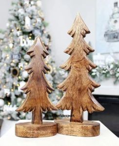 Wooden Christmas Tree Set Of 2