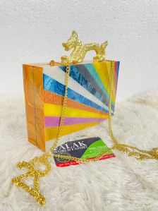 Multicolor Resin Clutch Bag