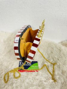 Oval Shape Resin Clutch Bag