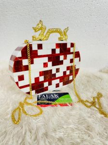Oval Shape Resin Clutch Bag