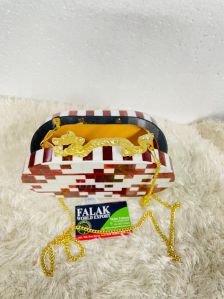 Oval Shape Resin Clutch Bag