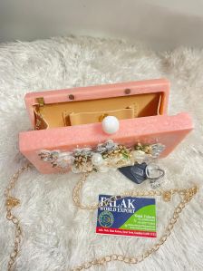 Peach Handmade Resin Clutch Bag