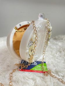 Handmade Oval Resin Clutch Bag