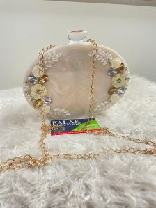 Handmade Oval Resin Clutch Bag