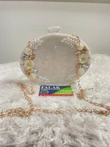 Handmade Oval Resin Clutch Bag