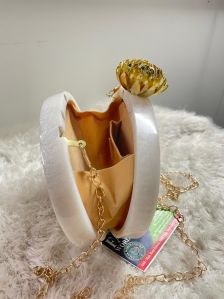 Handmade Oval Resin Clutch Bag