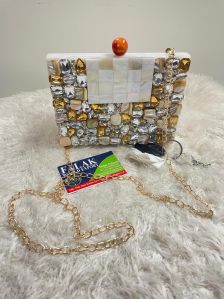 Handmade Rectangular Resin Clutch Bag
