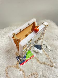 Handmade Rectangular Resin Clutch Bag