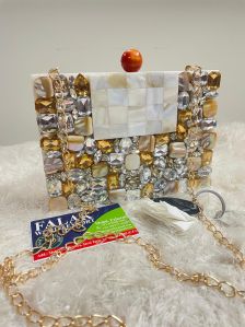 Handmade Rectangular Resin Clutch Bag