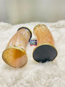 Viking Drinking Horn Glass With Brass Rim