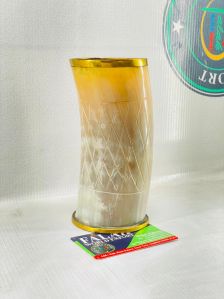 Viking Drinking Horn Glass With Brass Rim