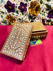 Rectangular Brown Wooden Jewellery Box