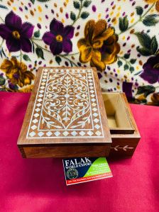 Rectangular Brown Wooden Jewellery Box