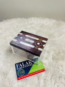 Glass Jewellery Box with Wooden Lid