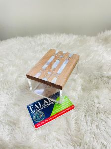 Glass Jewellery Box with Wooden Lid