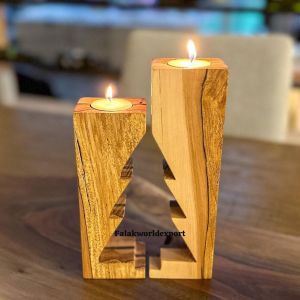 Wooden Christmas Tree Candle Holder