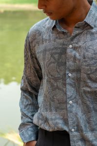 Mens Rayon Printed Full Sleeve Shirt