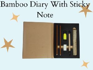 Bamboo Notebook With Sticky Notes