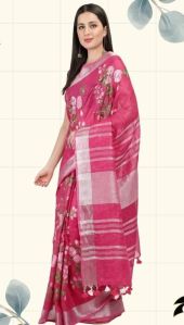 Linen By Linen With Embroidery sarees